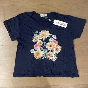 Wildfox floral tee with neck cut out